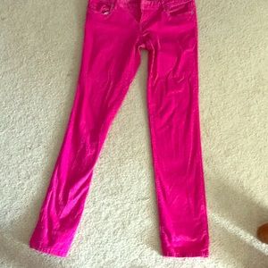 Pink corduroy skinny jeans